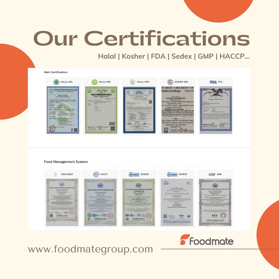 Foodmate Gelatin Covered Many Halal Certifications
